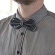 Load image into Gallery viewer, Eino leather bow tie black-white