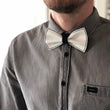 Load image into Gallery viewer, Usko leather bow tie white-black