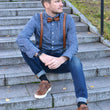 Load image into Gallery viewer, Uljas reversible leather suspenders cognac-black