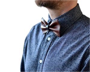 Usko leather bow tie russet-black