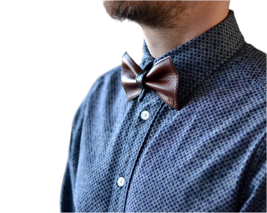 Usko leather bow tie russet-black