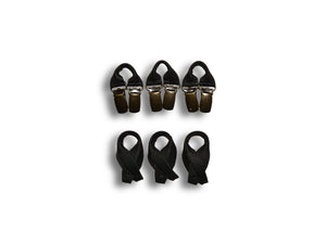 Uljas reversible leather suspenders cognac-black