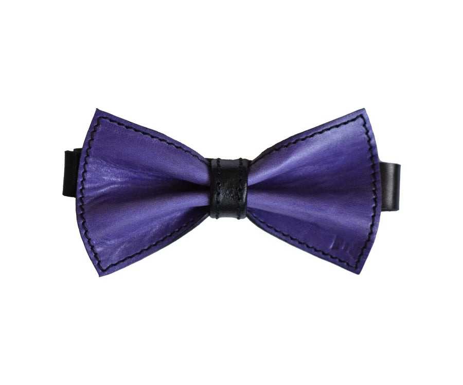 Usko leather bow tie violet-black
