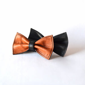 Reversible bow, reindeer cognac-black