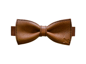 Urho leather bow tie cognac