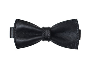 Urho leather bow tie black