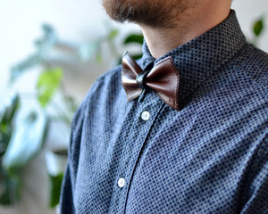 Usko leather bow tie russet-black