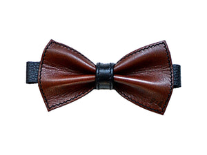 Usko leather bow tie russet-black